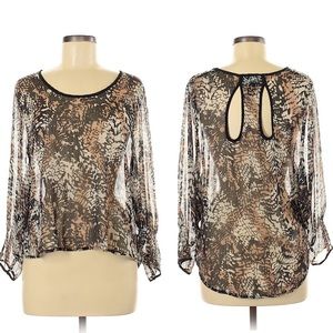 Cynthia Rowley sheer long sleeve top M